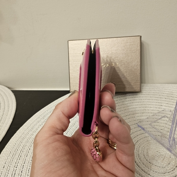 BVLGARI Serpenti Forever Pink Patent Wallet ๐ Snake Charm | Chipped + Box - Picture 4 of 11